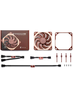 ����� ��� ������� Noctua NF-A12x25 G2 LS-PWM (120x120x25mm, 4-pin PWM, 39.02CFM, 11.8dBA, 1100RPM, Beige/Brown)