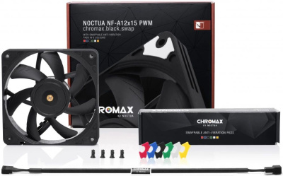 ����� ��� �������/ Case Cooler Noctua NF-A12x15 PWM chromax.black.swap (120x120x15mm, 4-pin PWM, 55.44CFM, 23.9dBA, 1850RPM, Black)