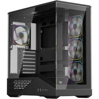 ������ 1STPLAYER GM7 ARGB Black / ATX / 4x120mm ARGB fans / GM7-BK-3FN7R-1FN7