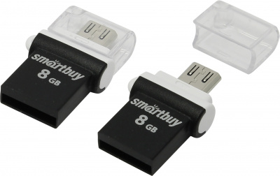 USB Flash ���������� 8Gb Smartbuy OTG POKO series Black (SB8GBPO-K)