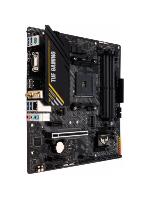 ����������� ����� ASUS TUF GAMING A520M-PLUS WIFI, Socket AM4, A520, 4*DDR4,  D-Sub+DVI+HDMI, SATA3 + RAID, Audio, Gb LAN, USB 3.2*7, USB 2.0*5, COM*1 header (w/o cable), mATX ;90MB17F0-M0EAY0