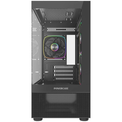 ������ Powercase Vision Micro M2 ARGB, Tempered Glass, 3x 120mm ARGB PWM Fan, ������, mATX  (CVMBM2-A3)