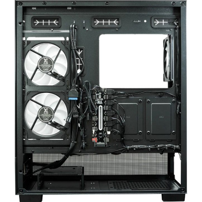 ������ XASTRA Q500 6ARGB-C10-UC Black ATX/Aquarium/Screewless/ 6x120mm ARGB PWM FM fans/Argb+PWM HUB 10port/ Type-C/ Q500-6FM12A-C10-UC