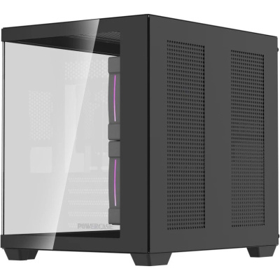 ������ Powercase Vision Micro M5CB, Tempered Glass, Type-C, 3x 120mm ARGB PWM Fan, ARGB+PWM HUB, ������, mATX  (CVMM5CHB-A3)