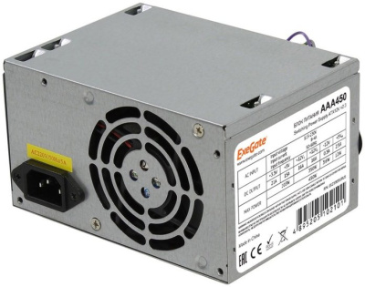 Exegate ES259591RUS-PC ���� ������� 450W ExeGate AAA450 (ATX, PC, 8cm fan, 24pin, 4pin, 2xSATA, IDE, ������ 220V � ���������)