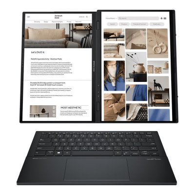  ASUS ZenBook Duo UX8406MA-PZ058X, 14" (2880x1800) OLED 120 /Intel Core Ultra 9 185H/32  LPDDR5X/2048  SSD/Intel Arc Graphics/Windows 11 Pro,  (90NB12U1-M00RB0)