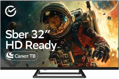 ��������� LED Sber 32" SDX-32H3114 ����� �� Frameless ������ HD 60Hz DVB-T DVB-T2 DVB-C DVB-S DVB-S2 USB WiFi Smart TV