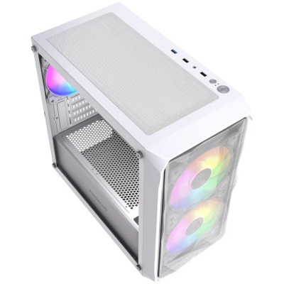������ Powercase Mistral Micro A3W ARGB V2, Tempered Glass, 2x 140mm ARGB PWM+1x 120mm ARGB PWM, �����, mATX  (CMMAW-A3-V2)
