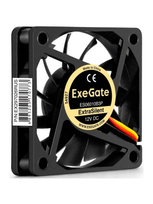 ���������� ExeGate ExtraSilent ES06010B3P (60x60x10 ��, 2-Ball (������� ���������������), 3pin, 2000RPM, 16dBA) 12� DC EX297026RUS 