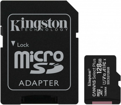 ����� ������ 128Gb MicroSD Kingston Canvas Select Plus Class 10 + SD ������� (SDCS2/128GB)