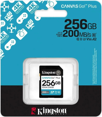 ���� ����� SDXC 256GB Kingston SDG4/256GB Canvas Go! Plus V30 + adapter