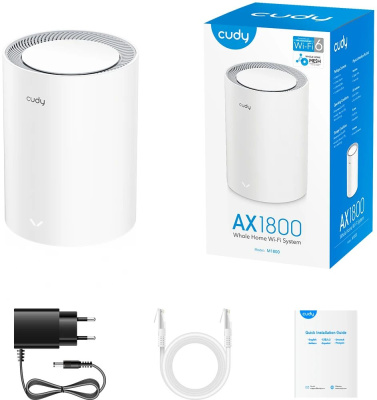 ��������� Mesh ������ CUDY M1800(1-Pack), Wi-Fi 6, AX1800, 2.4/5���, �����