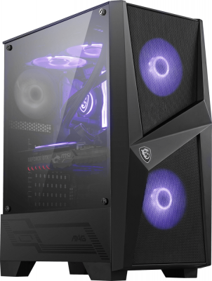 ������ MSI MAG FORGE 100M / mid-tower, ATX, tempered glass side panel / 2x RGB 120mm & 1x 120mm fans inc. / MAG FORGE 100M