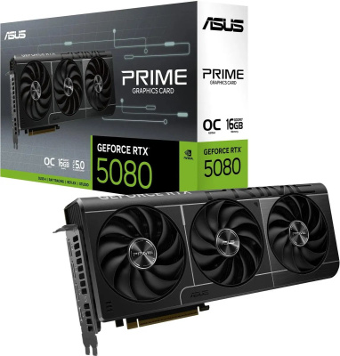 ASUS NVIDIA GeForce RTX 5080 PRIME OC 16Gb PRIME-RTX5080-O16G, 90YV0LX0-M0NA00