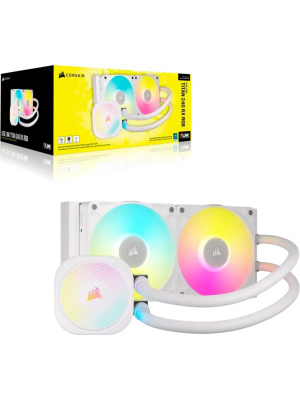 ������� ����������� ���������� Corsair iCUE LINK TITAN 240 RX RGB (240mm, White, RGB/ Fans: 2x120mm, 73.5CFM, 36dBA, 2100RPM/ S: 1851, 1700, AM5, AM4)