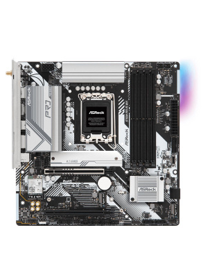 ����������� ����� ASROCK B760M PRO RS WIFI, LGA1700, B760, 4*DDR5, 4*SATA, 3*M.2, 3*USB 3.2, 2*USB 2.0, Type-C, 2*PCIx16, 1xM.2 (Key E), HDMI+DP, mATX