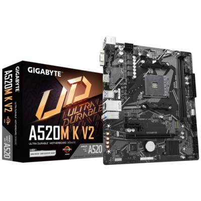 ����������� ����� Gigabyte A520M K V2 Soc-AM4 AMD A520 2xDDR4 mATX AC`97 8ch(7.1) GbLAN RAID+VGA+HDMI